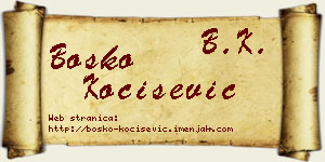 Boško Kočišević vizit kartica
